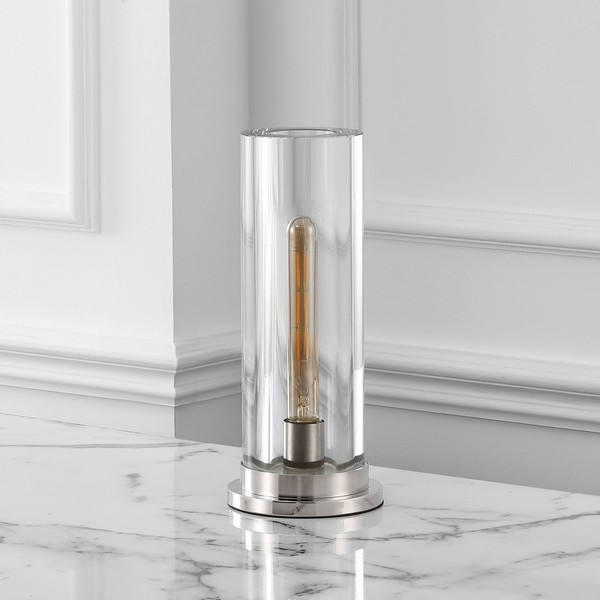 Safavieh Couture Dellanora Tube Table Lamp - Silver/Clear - Image 1