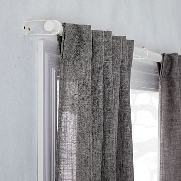 Crossweave Curtain with Blackout Lining, Charcoal, 48"x108", Set of 2 - Image 2