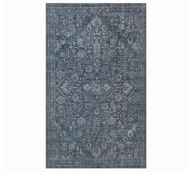 Damion Printed Handwoven Rug, 8' x 10', Indigo - Image 0