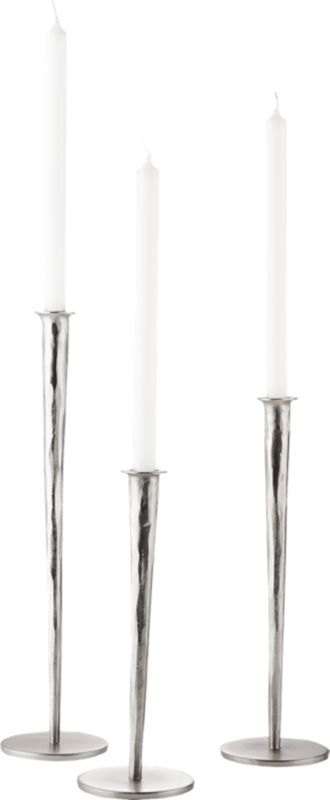Forged Silver Taper Candle Holder Small - Image 5