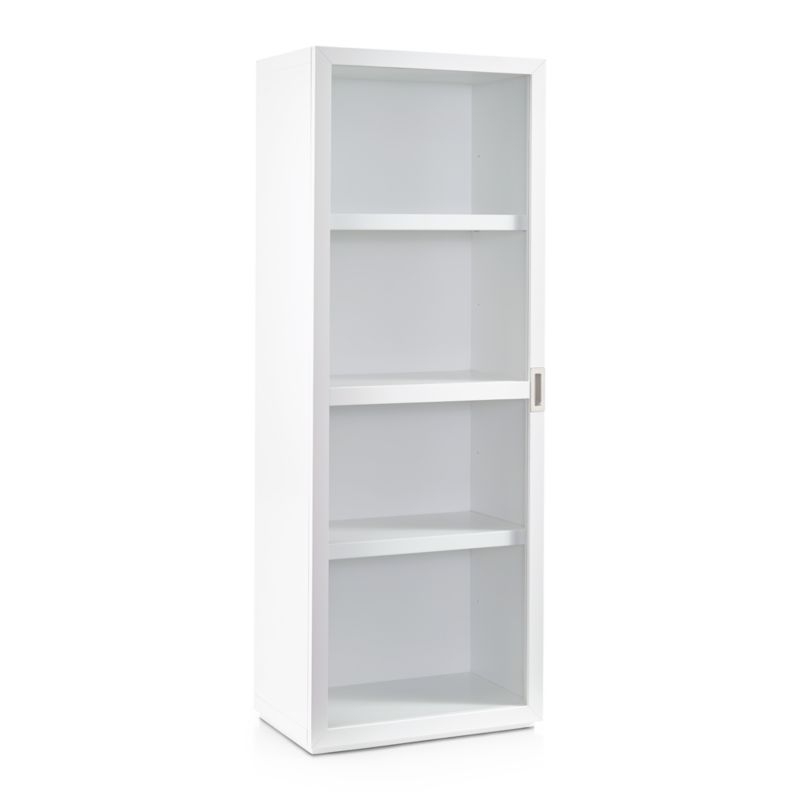Aspect White Bookcase with Glass Door - Image 5