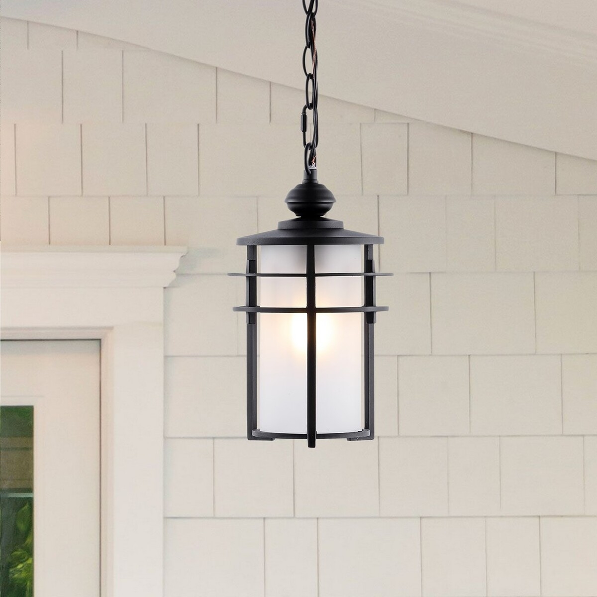 Adisyn 7" Outdoor Pendant - Black - Safavieh - Image 1