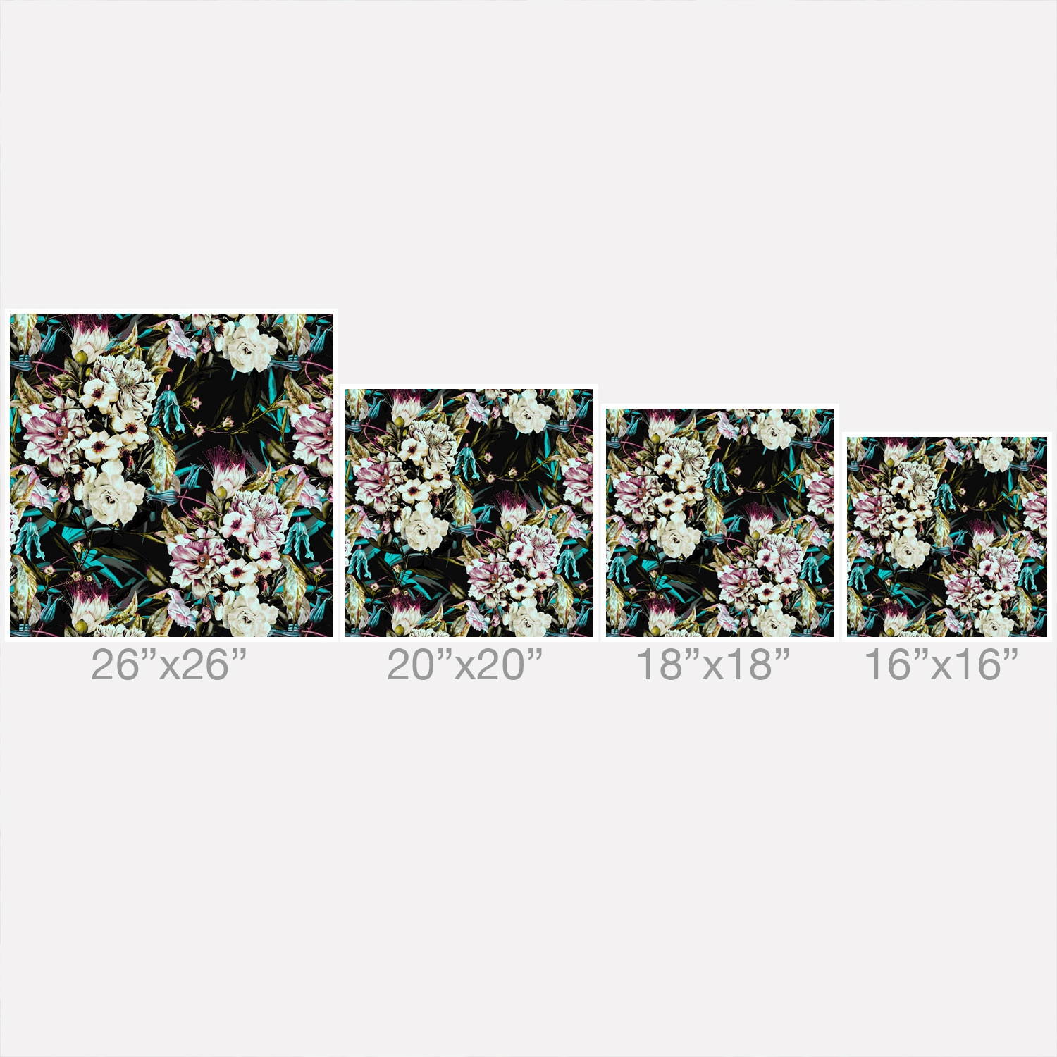 Dark Wild Floral 01 by Marta Barragan Camarasa - Outdoor Throw Pillow 18" x 18" - Image 3