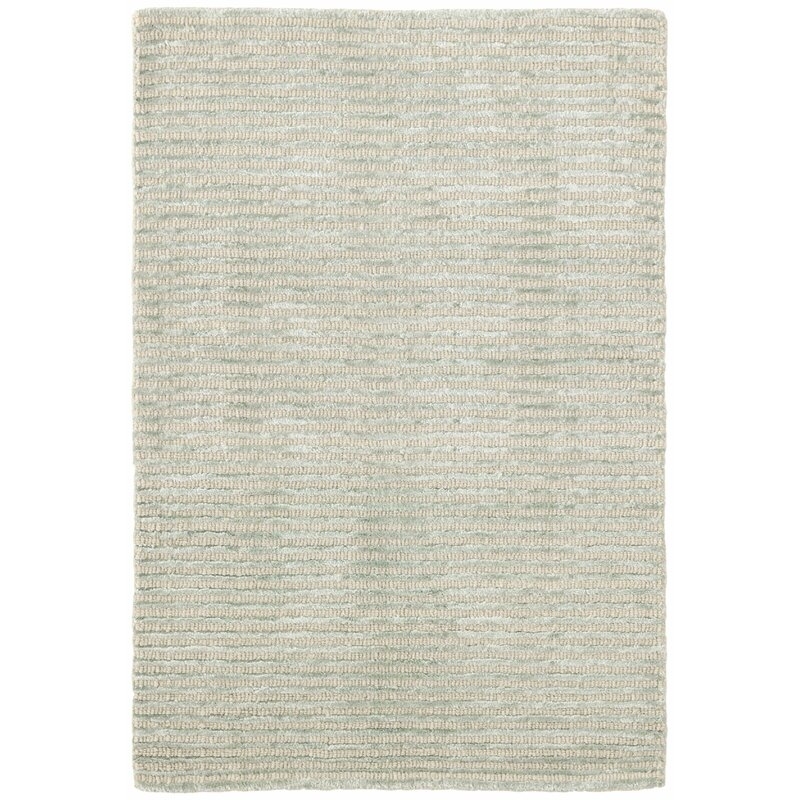 Dash and Albert Rugs Cut Stripe Striped Hand-Knotted Beige/Green Area Rug Rug Size: Rectangle 6' x 9' - Image 0
