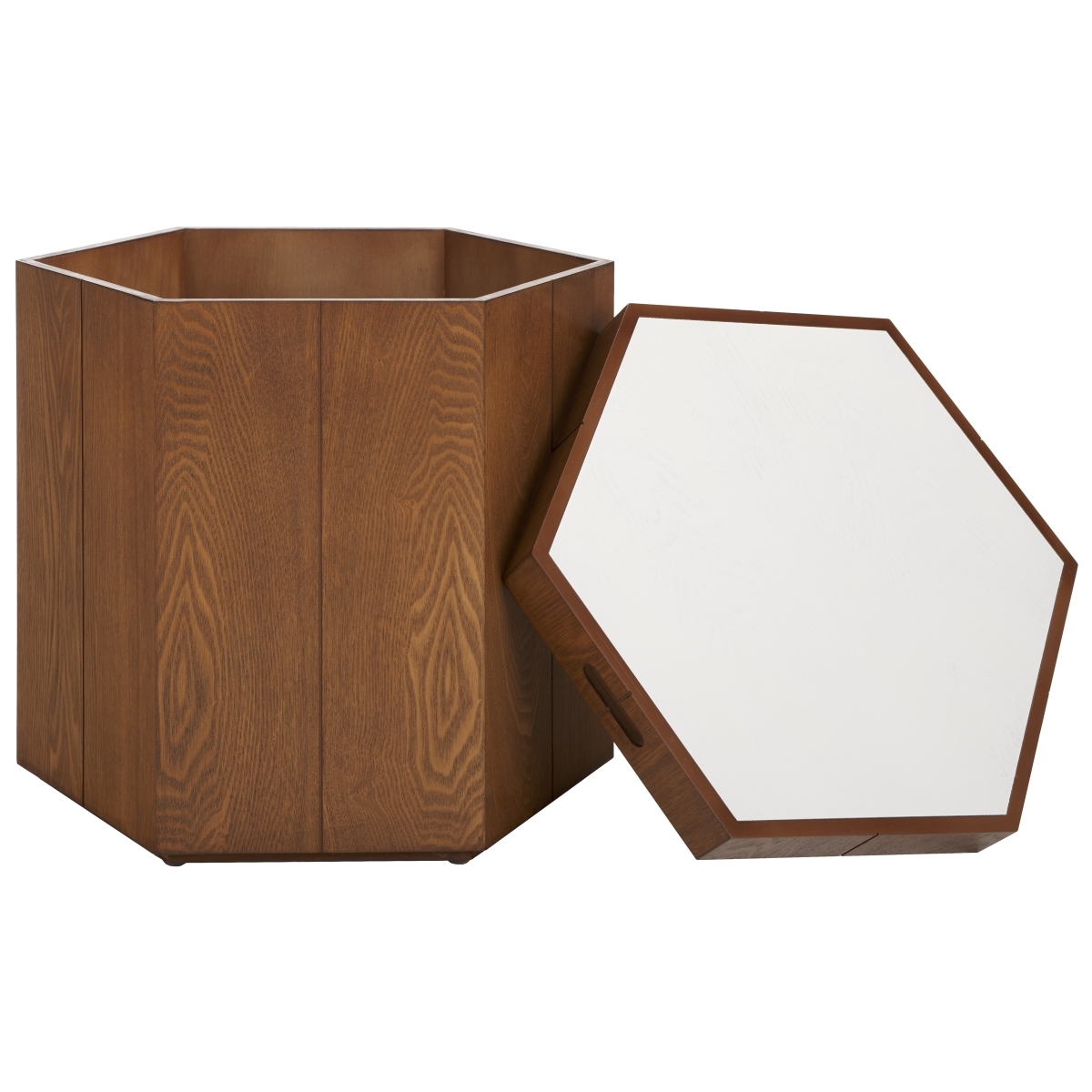 Rafaela Hexagon Accent Table - Natural Brown / White - Safavieh - Image 6
