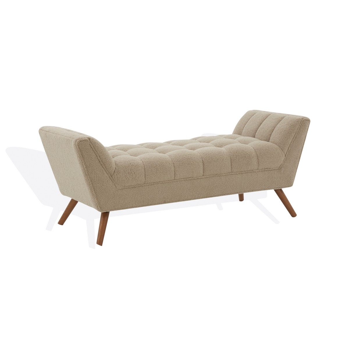 Damian Tufted Bench - Brown / Dark Brown - Image 3