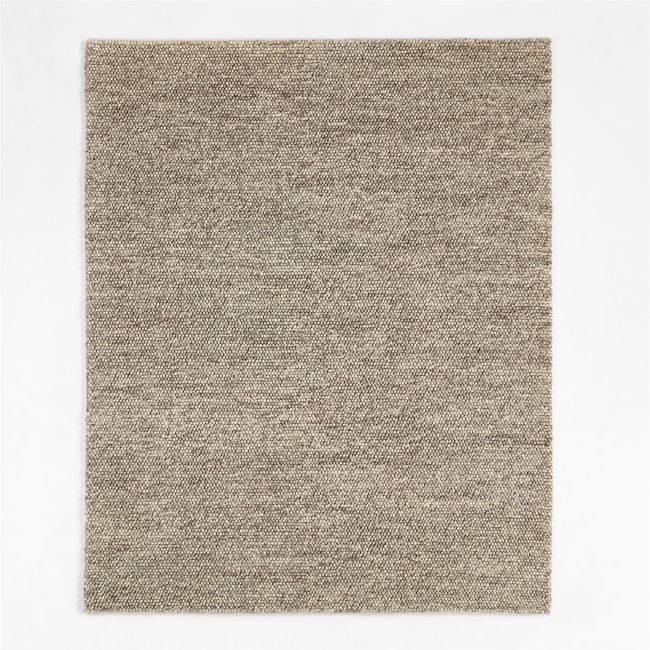 Orly Wool Blend Textured Cream and Grey Area Rug 6'x9' - Image 0