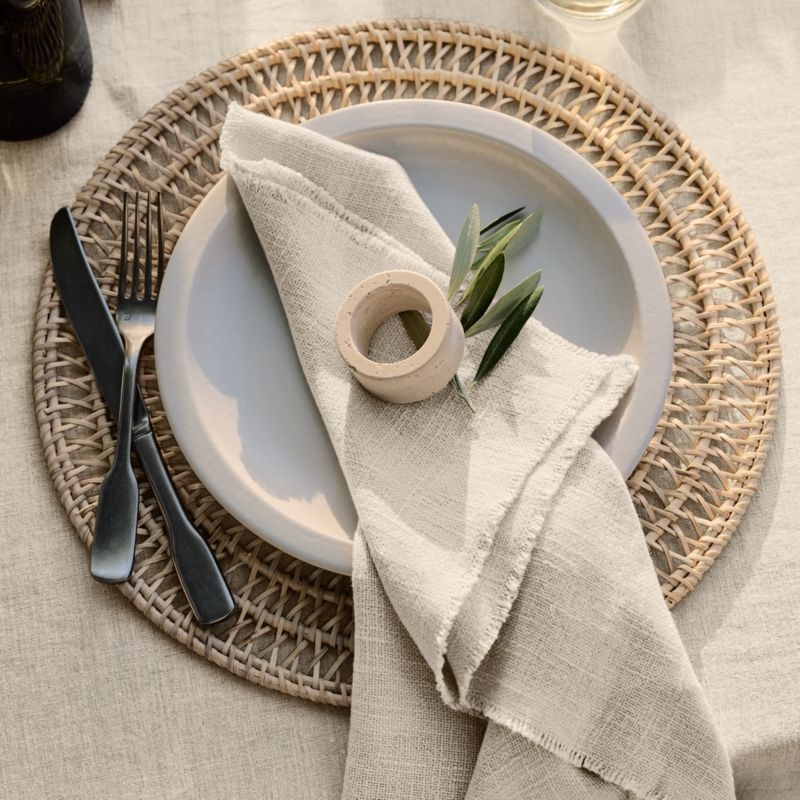 Radial Weave Natural Rattan Placemat - Image 1