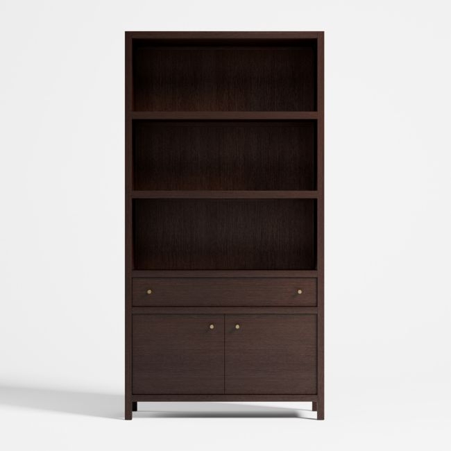 Keane Espresso Wood Closed Bookcase - Image 0