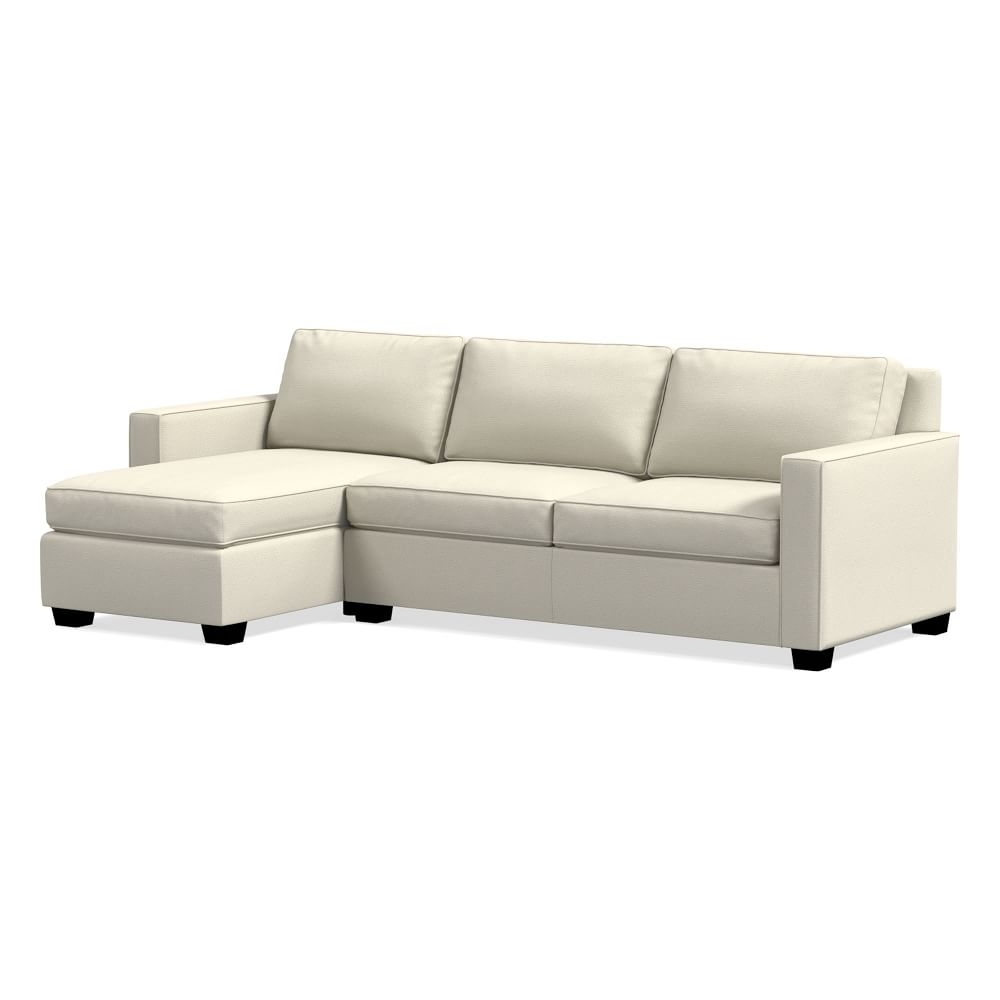 Henry 113" Left Multi Seat 2-Piece Queen Sleeper Sectional w/ Storage, Performance Basketweave, Alabaster, Concealed Supports - Image 0
