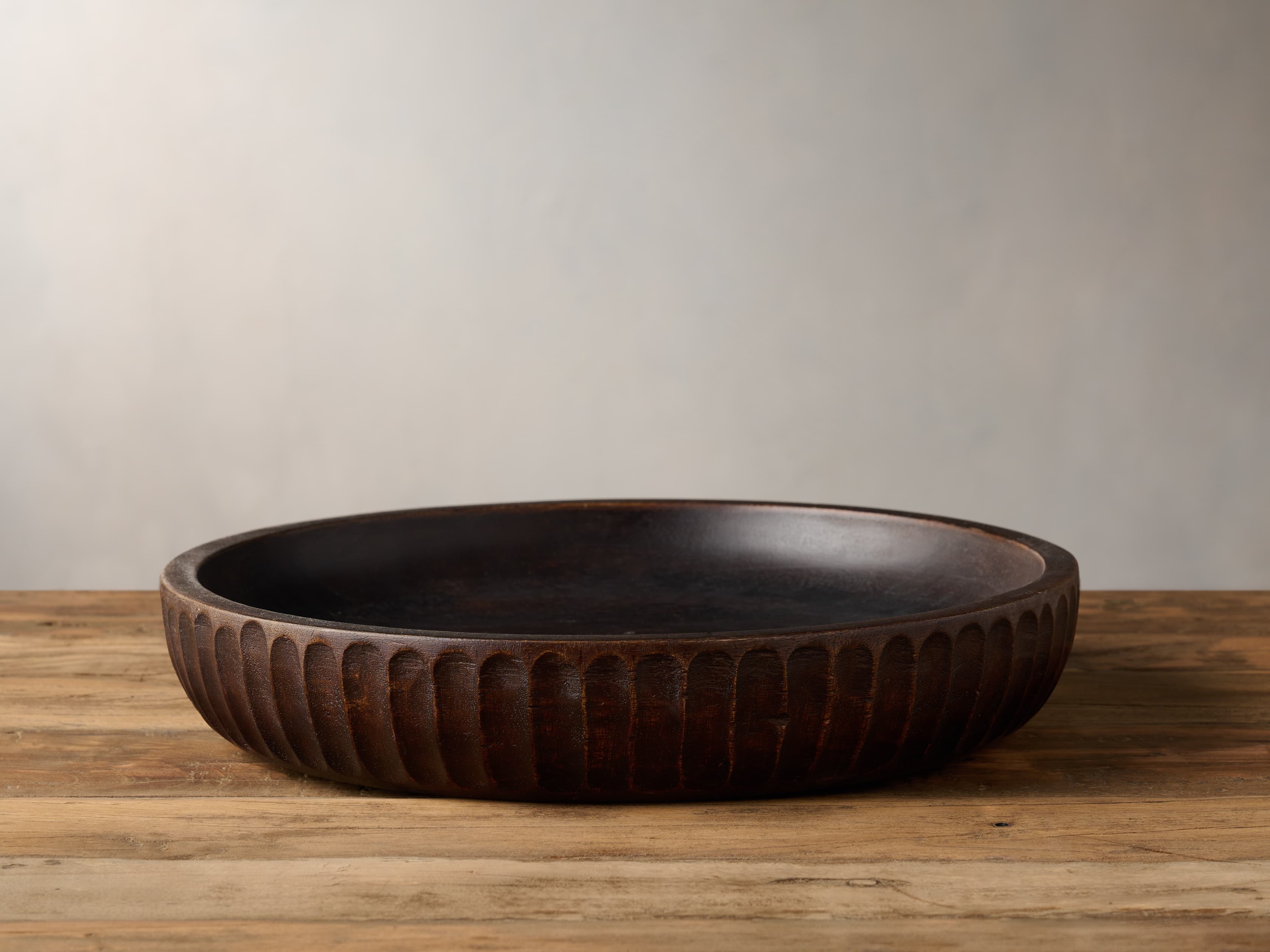 Kanga Low Bowl in Natural Wood Brown - Image 0