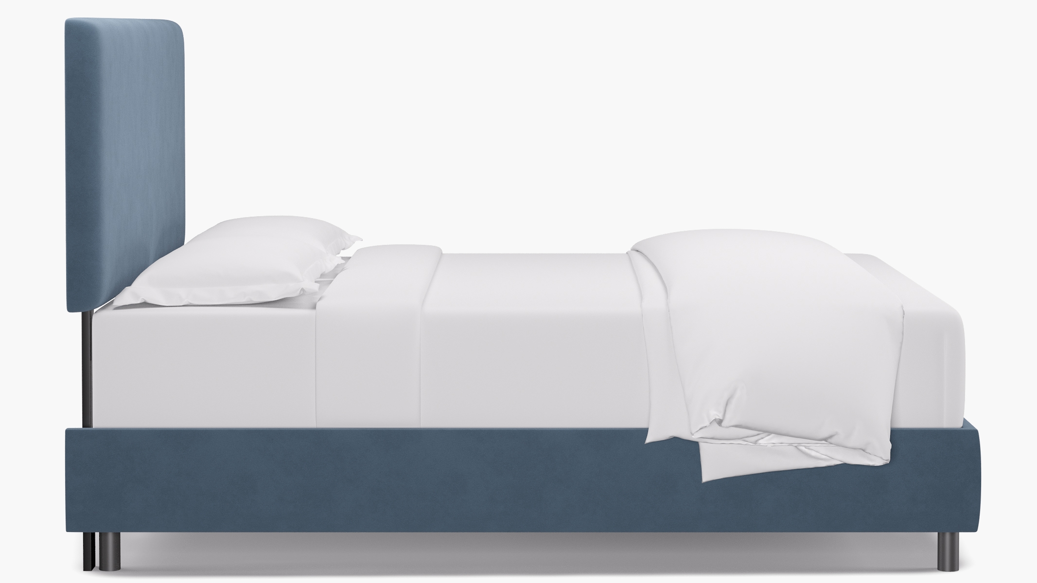 Square Back Bed, Ocean Classic Velvet, Queen - Image 2