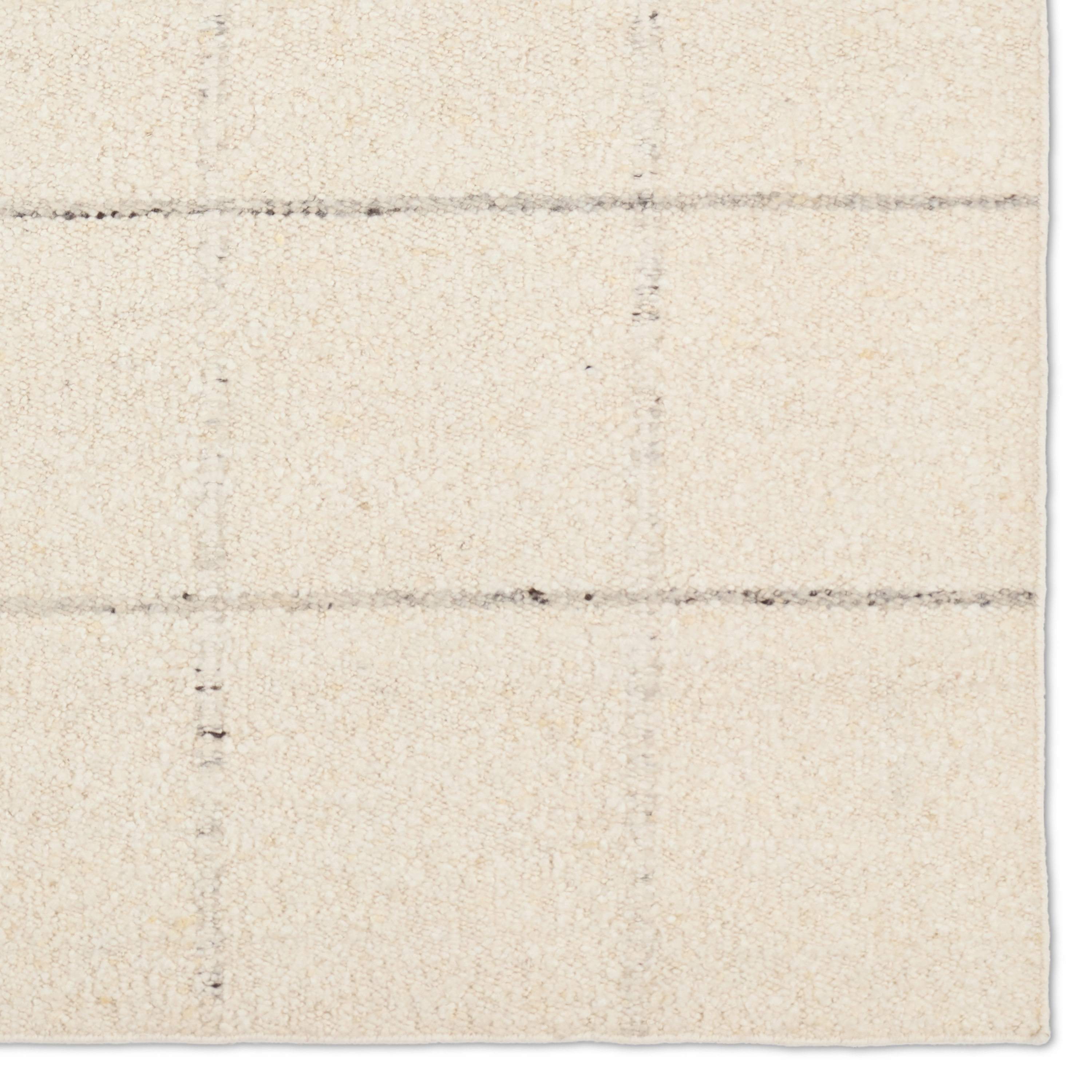 Coart LEO11 Handmade Stripes Ivory and Gray Area Rug (5'x8') - Image 3