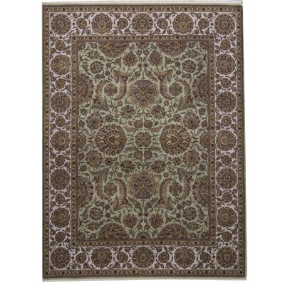 One-of-a-Kind Trinity Hand-Knotted Brown/White 9'1" x 12'1" Wool Area Rug - Image 0
