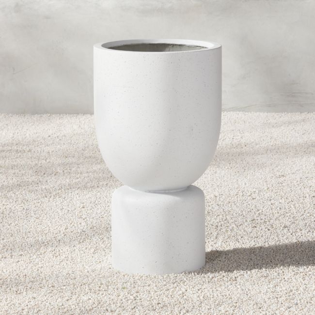 Flatform White Cement Indoor/Outdoor Planter Tall - Image 0