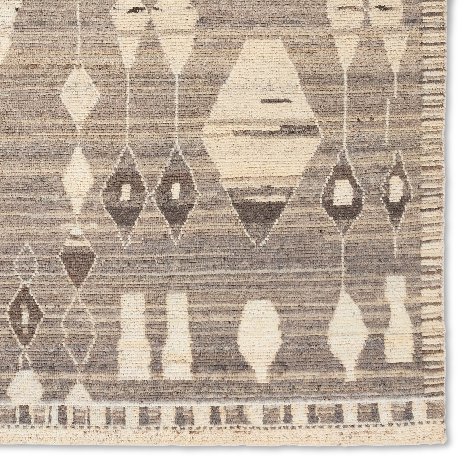 Tonnara ZRA02 Handknotted Trellis Tan and Cream Area Rug (6'x9') - Image 3