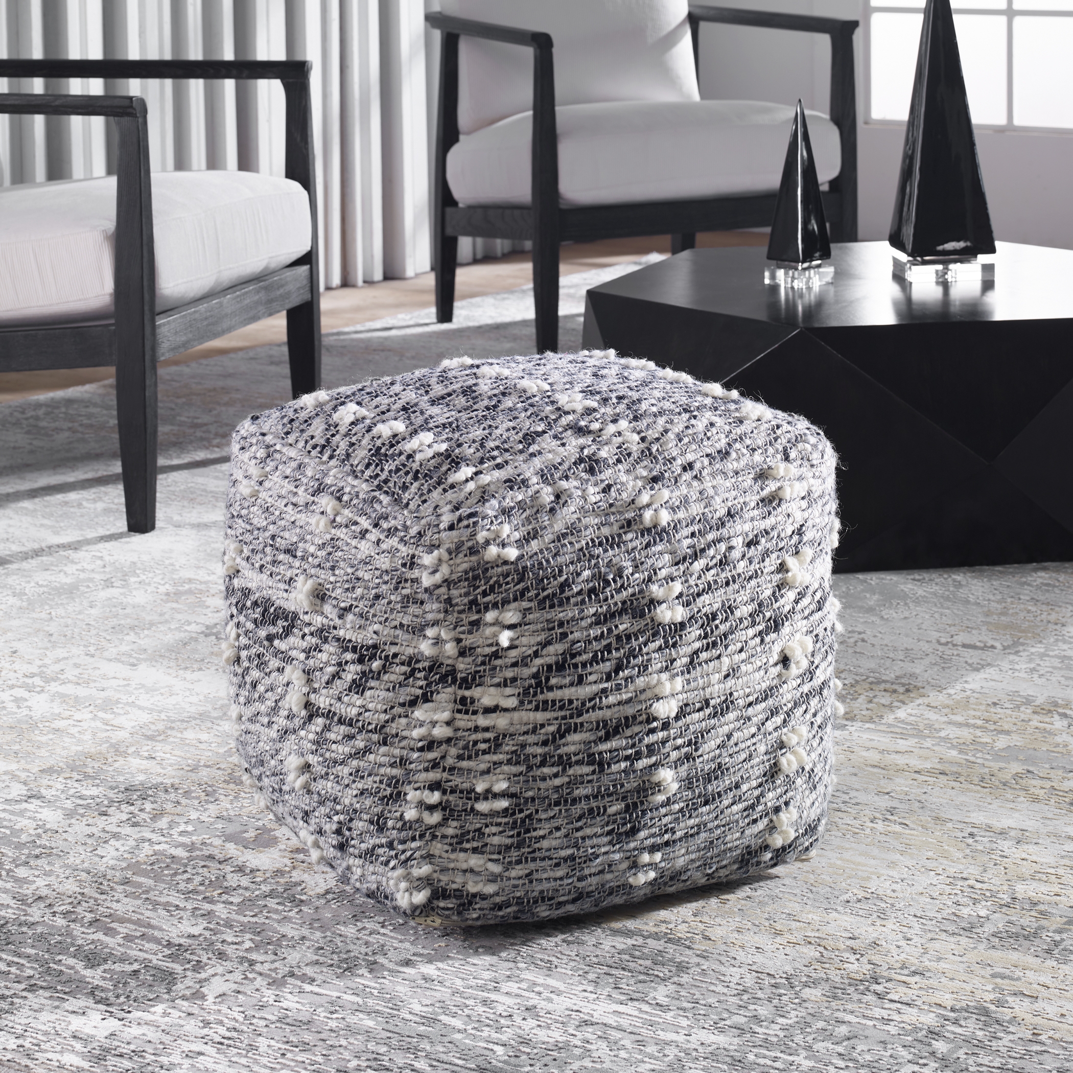 Narol Gray Pouf - Image 1