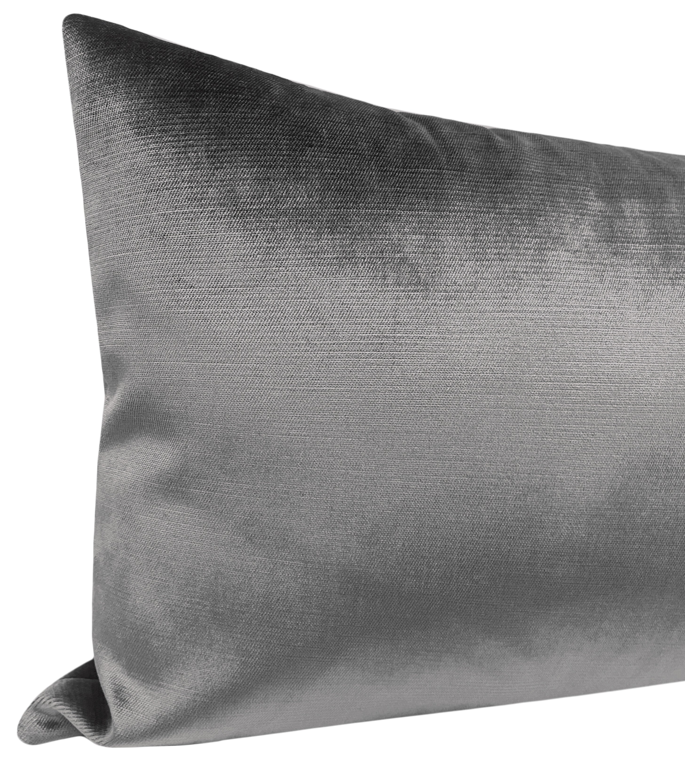 THE XL LUMBAR :: FAUX SILK VELVET // GRAPHITE - BY THE YARD - Image 3