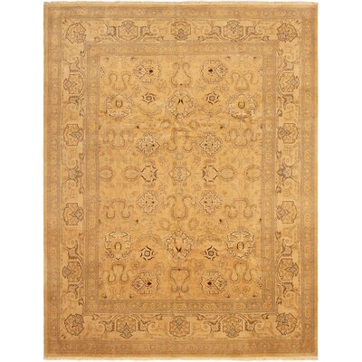 One-of-a-Kind Vika Hand-Knotted 2010s Ushak Brown 7'10" x 10'3" Wool Area Rug - Image 0