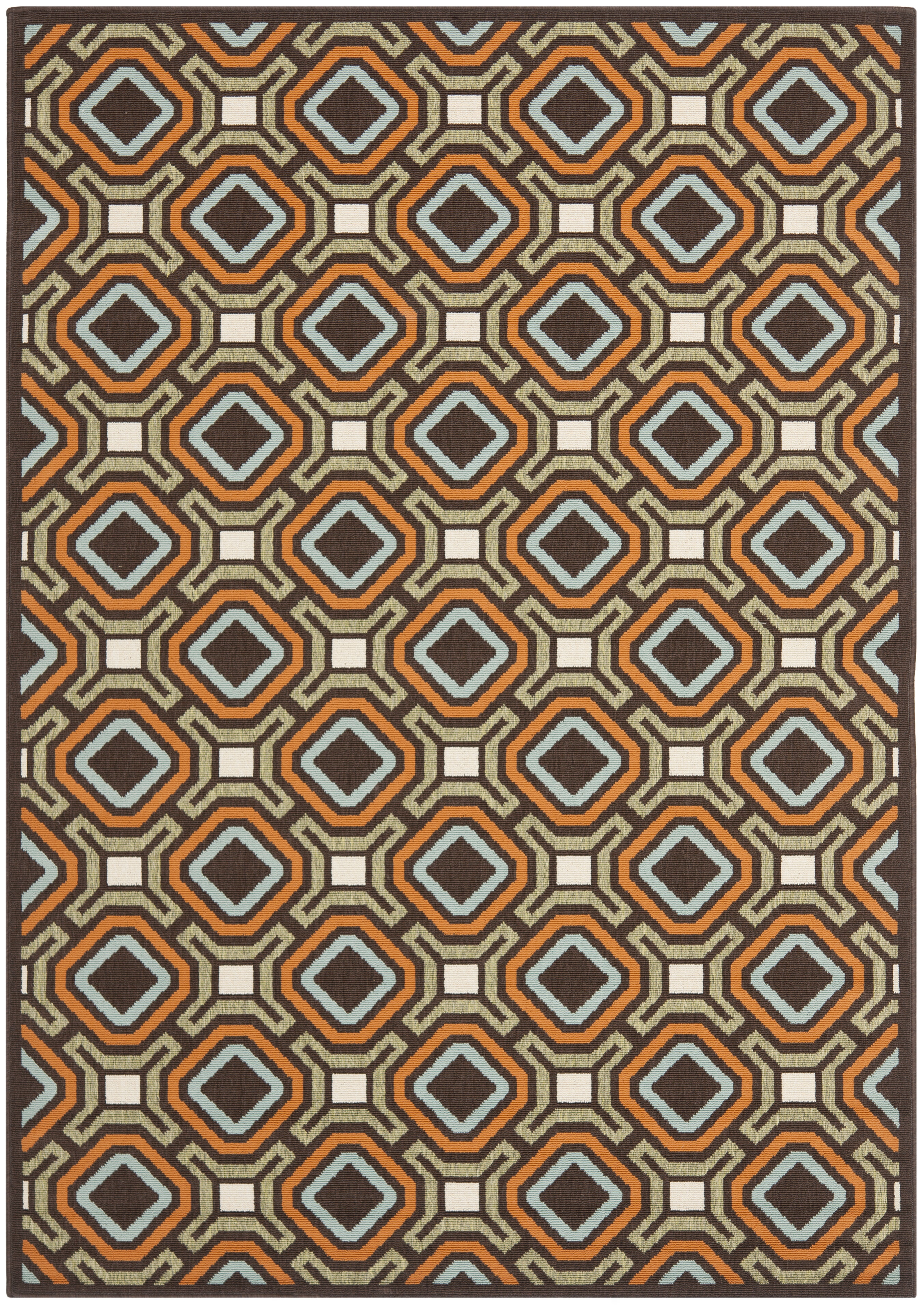 Arlo Home Indoor/Outdoor Woven Area Rug, VER089-0725, Chocolate/Terracotta,  5' 3" X 7' 7" - Image 0