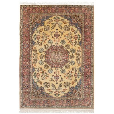 One-of-a-Kind Shepshed Hand-Knotted 2010s Hereke Tan/Brown 7' x 10'1" Wool Area Rug - Image 0