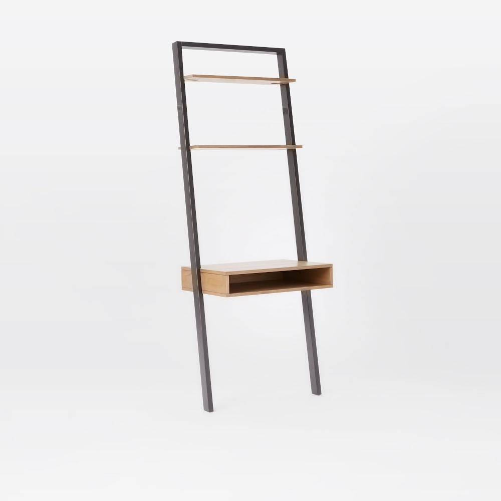 ladder shelf desk, sand/stone - Image 0