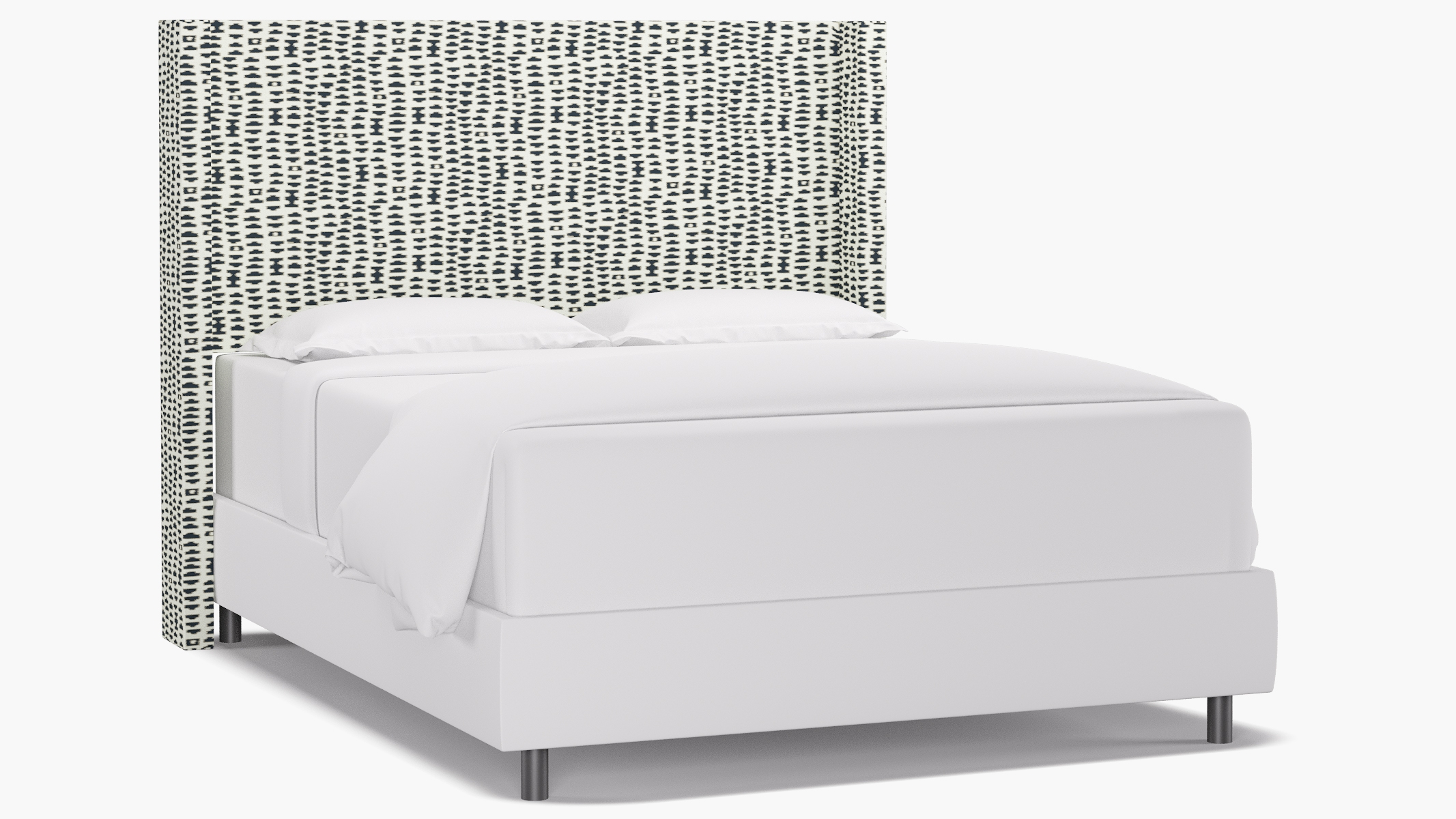 Modern Wingback Headboard, Ivory Odalisque, Queen - Image 0