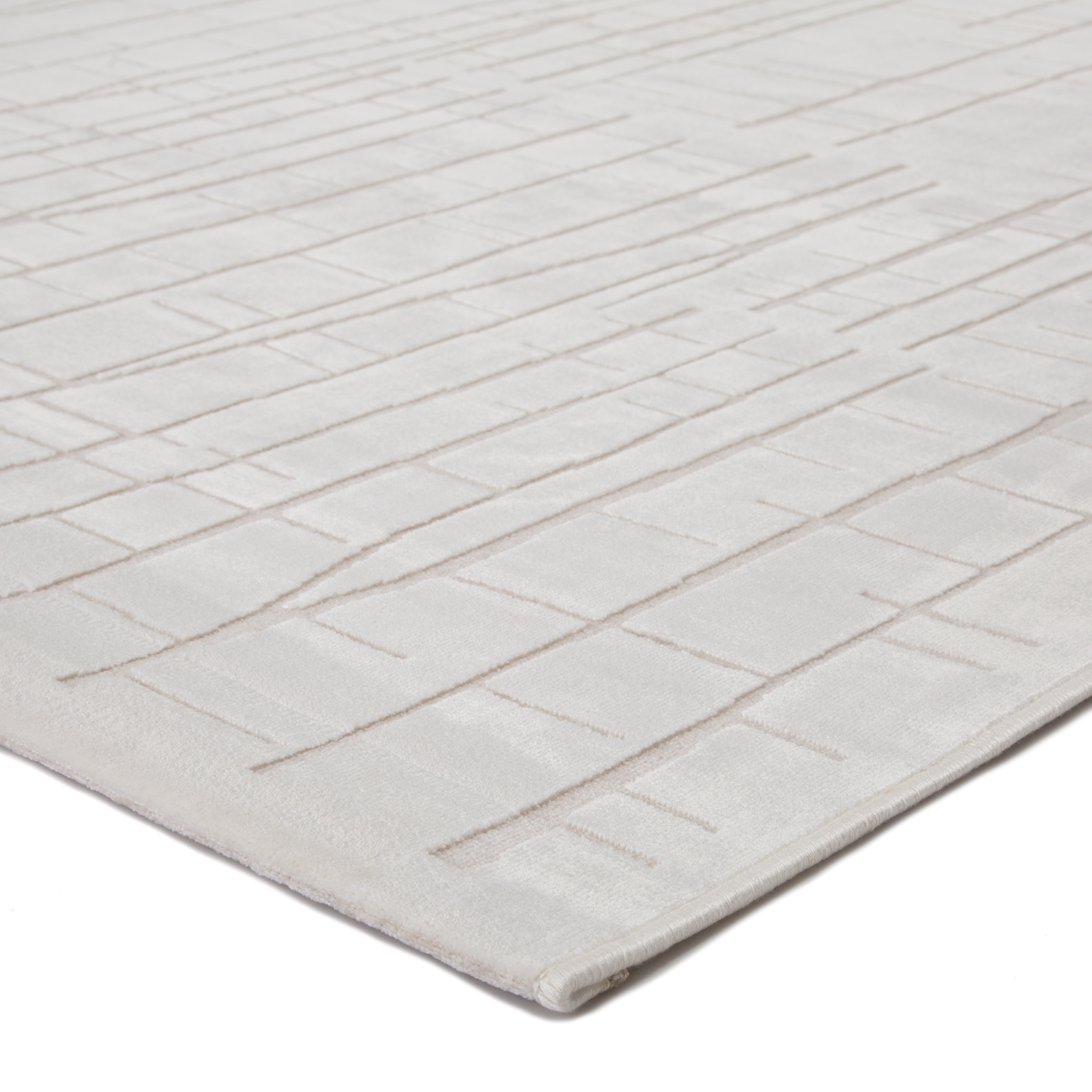 Palmer Abstract White/ Cream Area Rug (9'6"X13'6") - Image 1