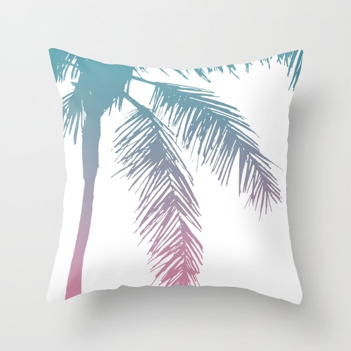 Palm Tree 07 (no.1) Throw Pillow by The Old Art Studio - Cover (20" x 20") With Pillow Insert - Indoor Pillow - Image 0