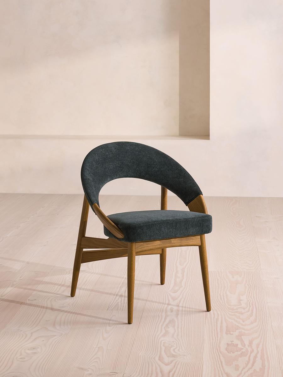 Lachlan Dining Chair, Linen Chenille, Deep Teal, US - Image 0