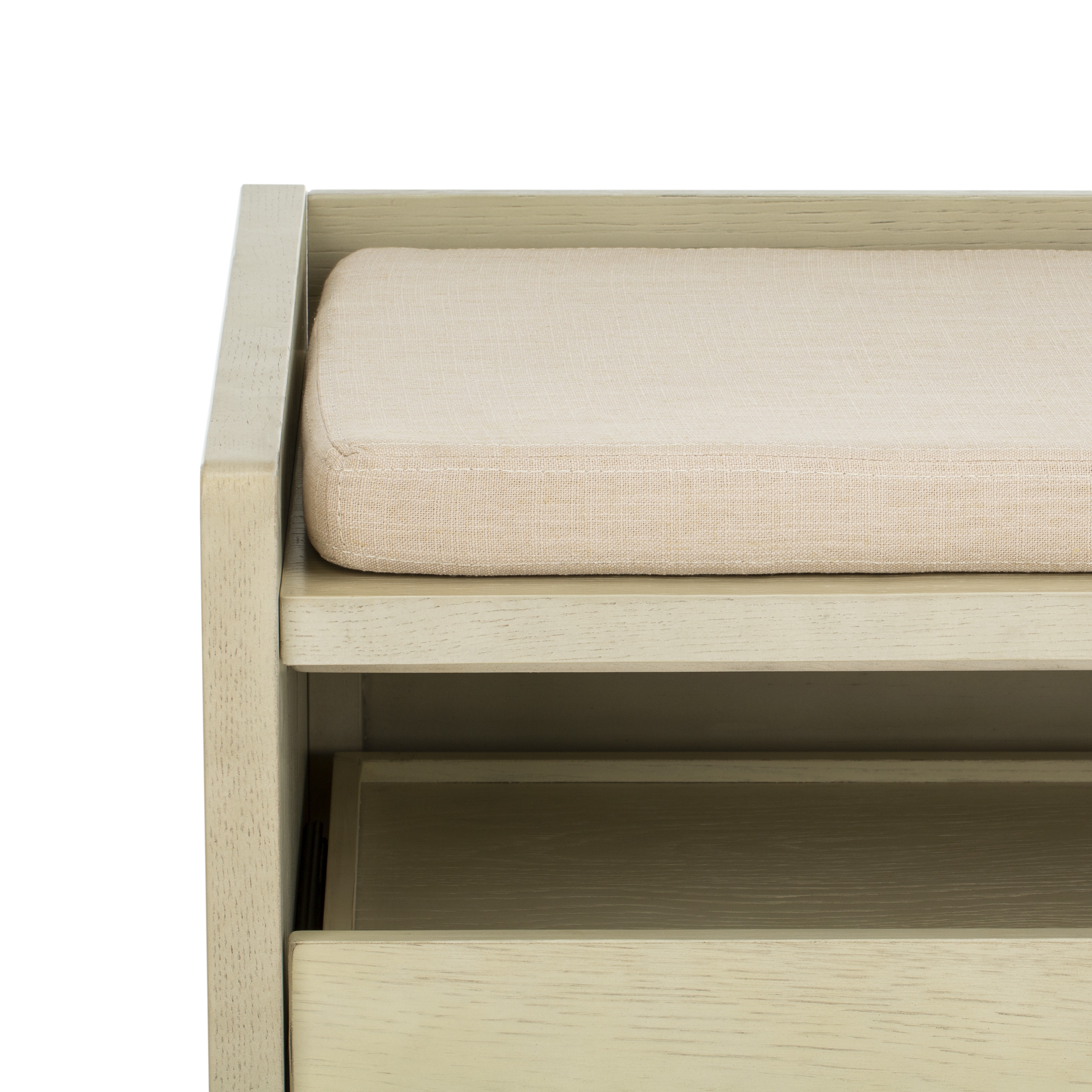 Percy Storage Bench - White Wash/Beige - Safavieh - Image 5