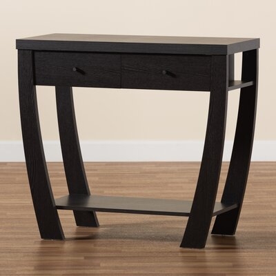 Modern And Contemporary Dark Brown Finished Wood 2-Drawer Console Table - Image 0