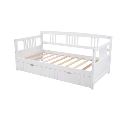 Twin Size Daybed Wood Bed With Two Drawers,Espresso - Image 0
