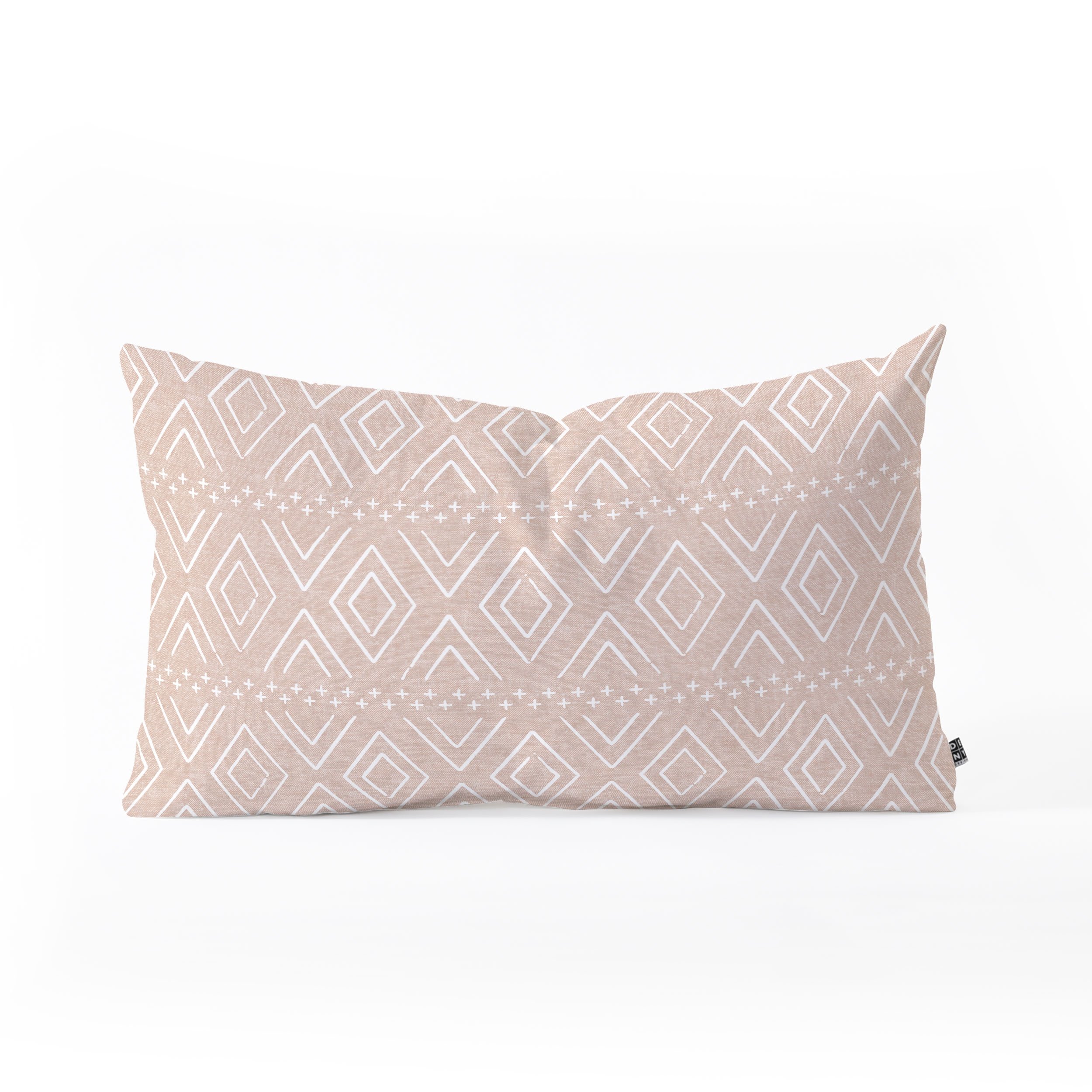 Farmhouse Diamonds Blush by Little Arrow Design Co - Oblong Throw Pillow 26" x 16" - Image 0