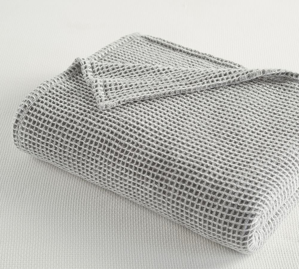 Gray Waffle Weave Blanket, Full/Queen - Image 0
