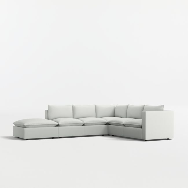 Lotus Modular 4-Piece L-Shaped Sectional Sofa with Ottoman - Image 0