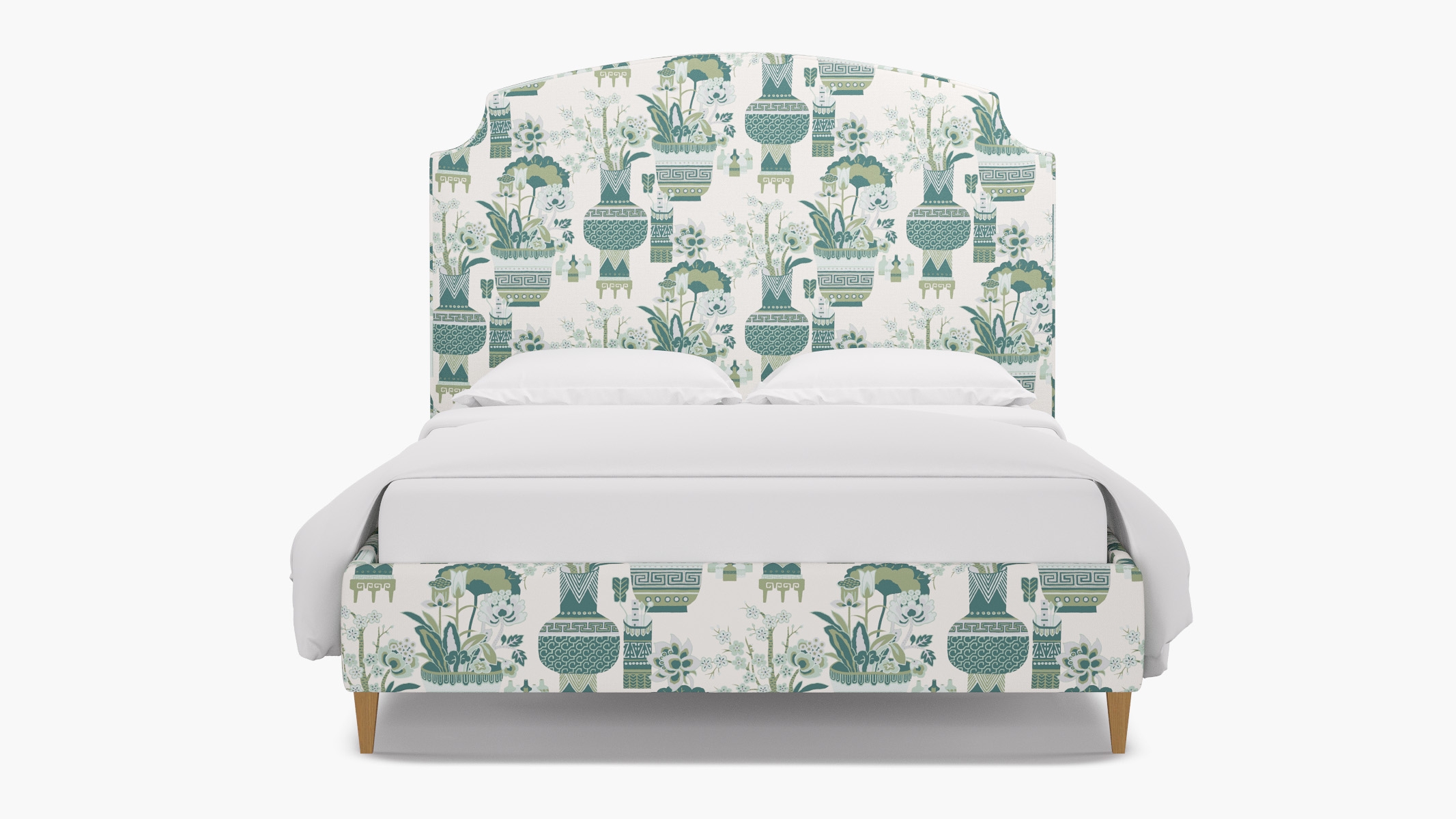 Cove Bed, Pistachio Kan-Shie, Natural Square Tapered Leg, King - Image 0