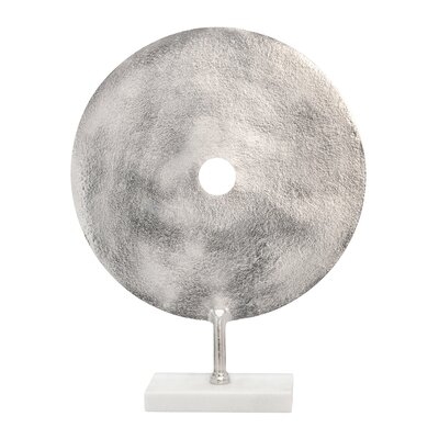 Disc on Marble Base Sculpture - Image 0