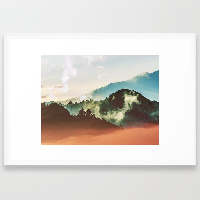 Mighty Mountain #society6 #decor #buyart Framed Art Print by 83 Oranges Free Spirits - Scoop White - Large 24" x 36"-26x38 - Image 0