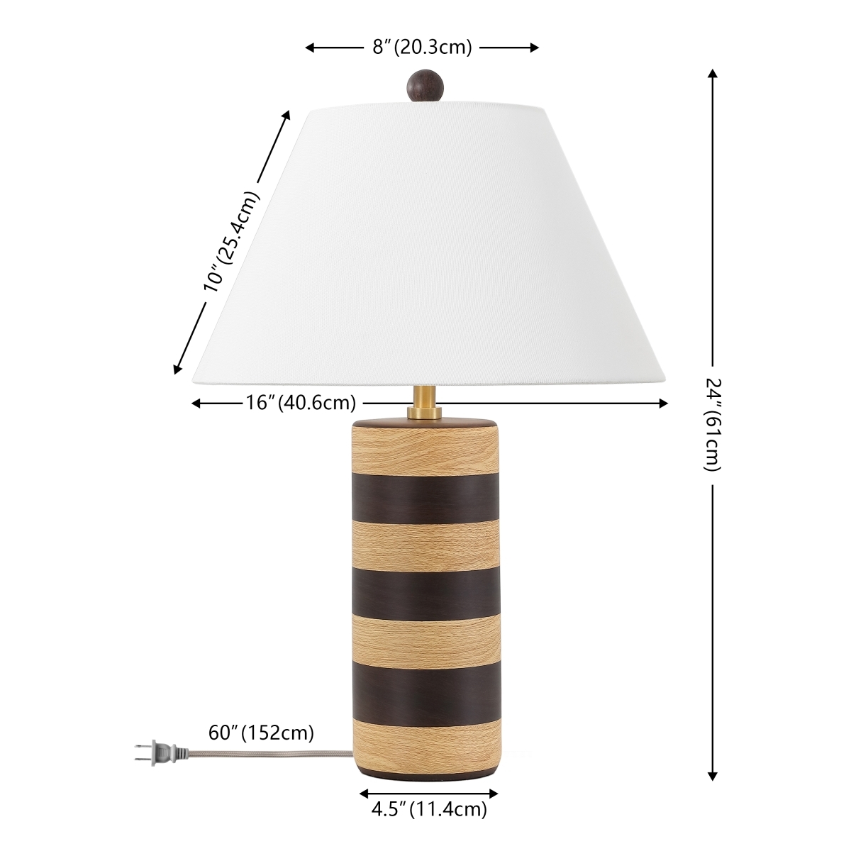 Shea 24" Table Lamp - Light Brown/Dark Brown - Image 4