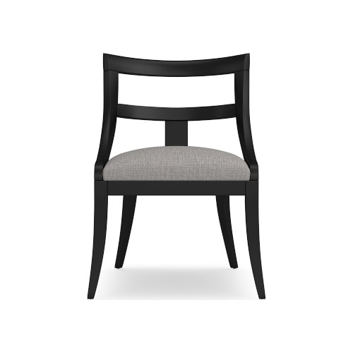 Piedmont Side Chair, Standard Cushion, Perennials Performance Melange Weave, Fog, Ebony Leg - Image 0