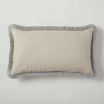 Lush Velvet Fringe Pillow Cover, Dusty Blush, 12"x21" - Image 3