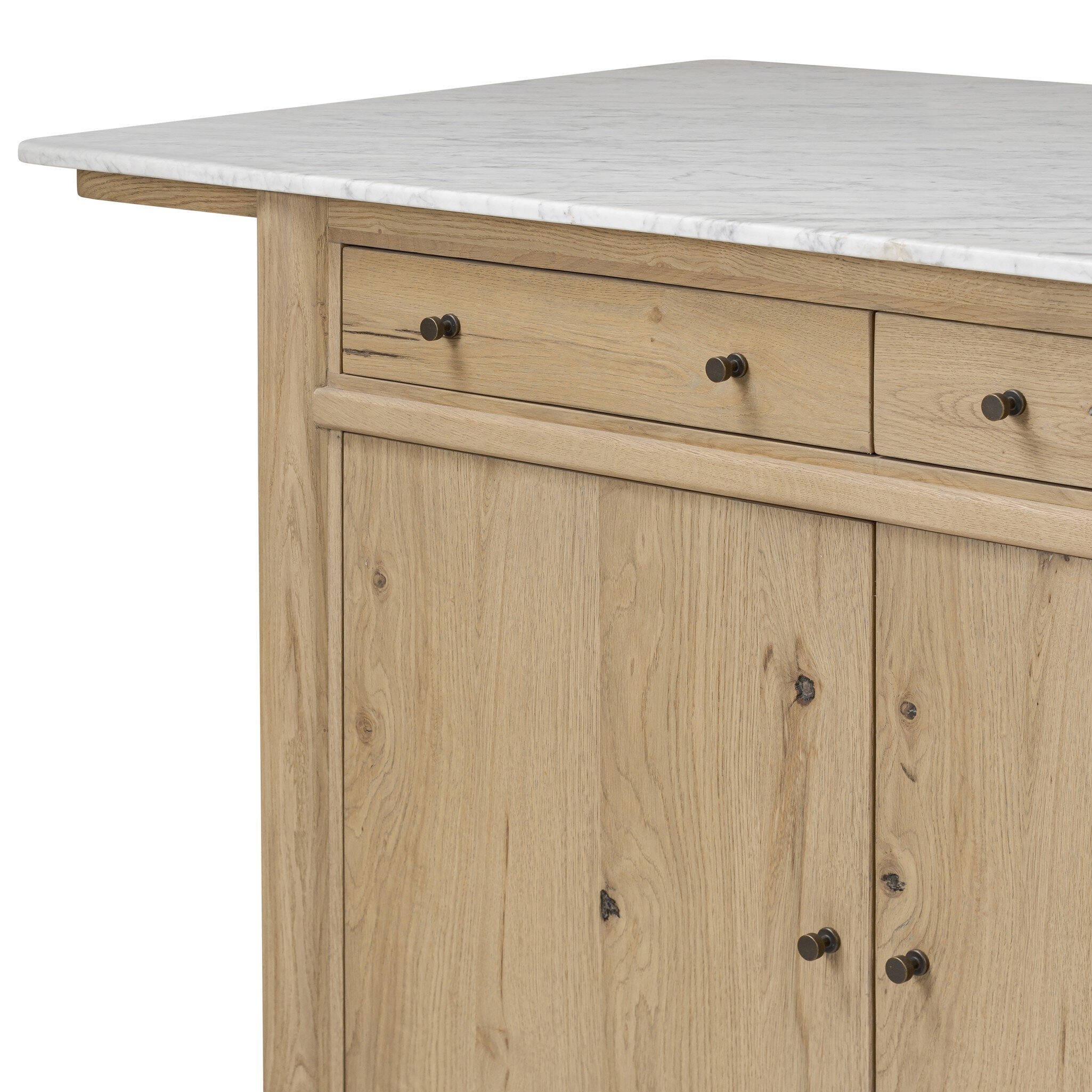 Fatima Kitchen Island - White Carrara Marble - Image 6