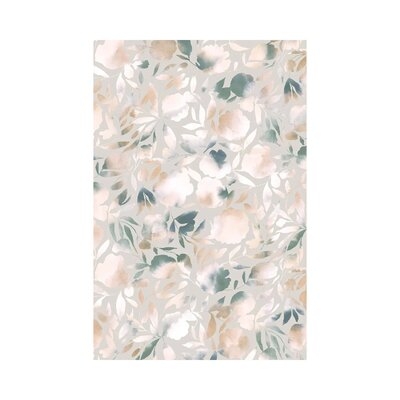 Watercolor Floral Papercut Green Beige by Jacqueline Maldonado - Wrapped Canvas Painting Print - Image 0