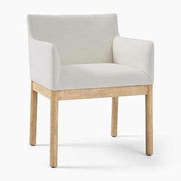 Hargrove Arm Chair, Yarn Dyed Linen Weave, Alabaster, Dune - Image 0