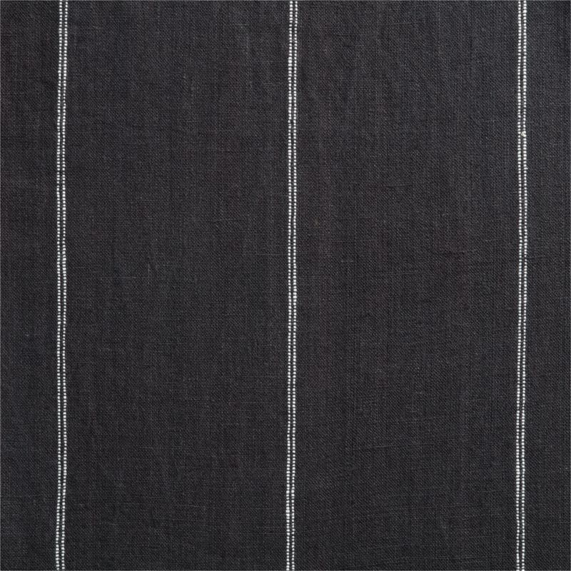 Storm Grey & Crisp White Linen Double Pinstripe Blackout Window Curtain Panel 52"x84" - Image 5