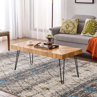 Modern Hairpin Legs Design Wooden Coffee Table - Image 0