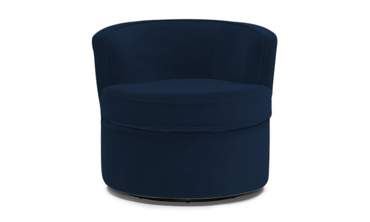 Blue Carly Mid Century Modern Swivel Chair - Royale Cobalt - Image 4