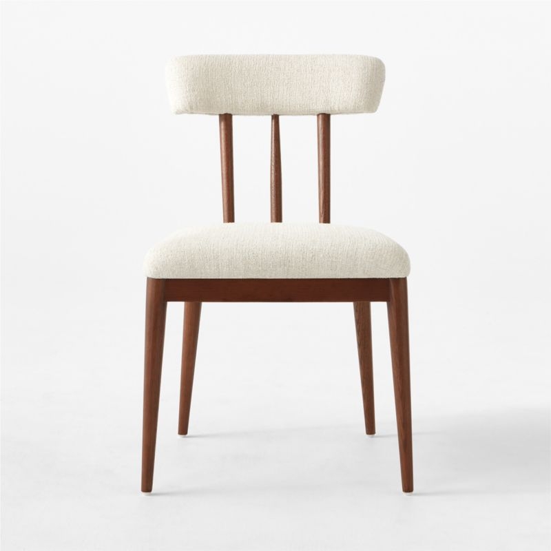 Arcos Oak Wood and Ivory Upholstered Dining Chair Set of 4 - Image 9