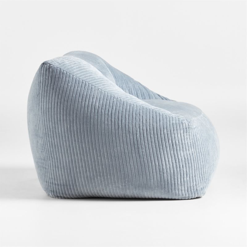 Smoke Blue Velvet Corduroy Kids Lounge Chair - Image 1